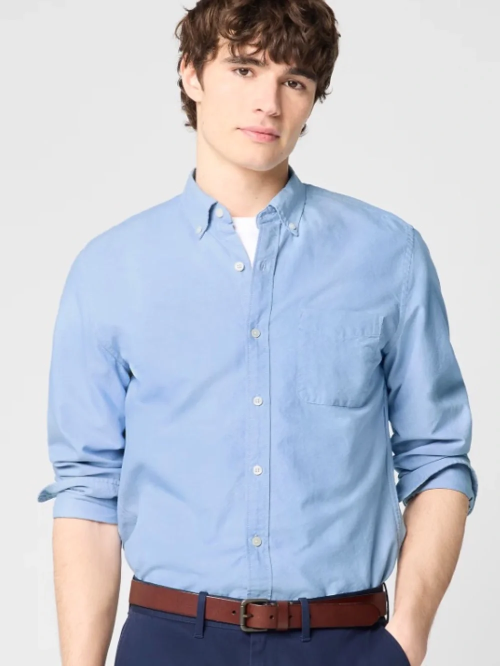 J crew light blue cross dye Classic-fit Everyday oxford shirt